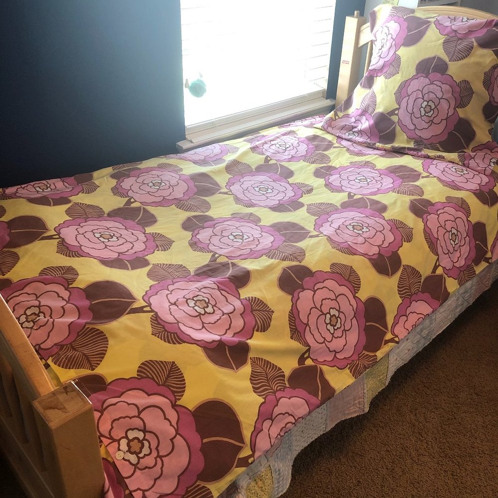 Two Twin Euro Duvet Covers & (1) Euro Sham Floral